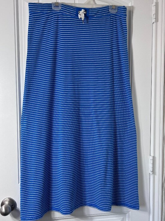 Lauren Ralph Lauren Dresses & Skirts - Lauren Ralph Lauren Striped Maxi Skirt (L) Blue White Drawstring Knit